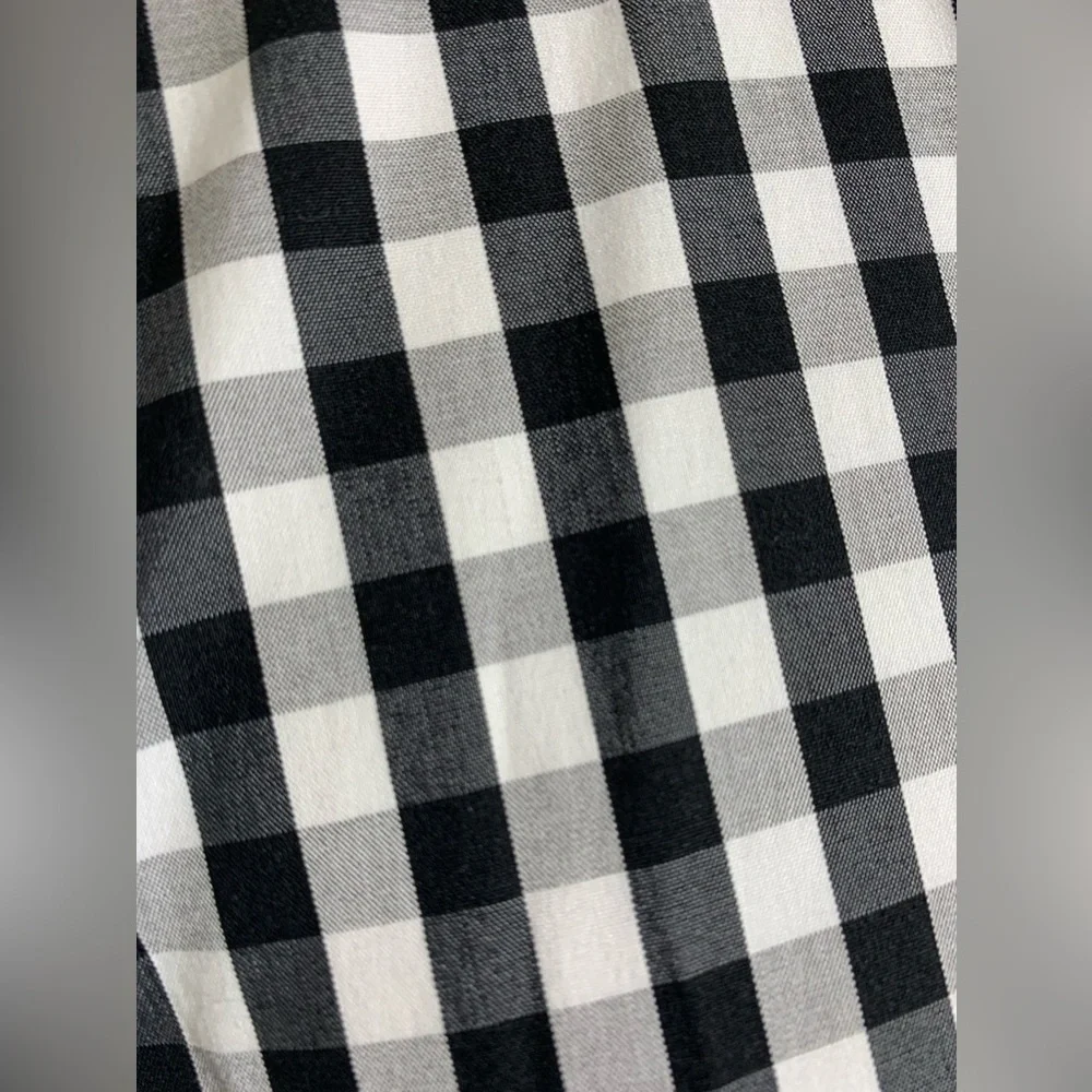 Lafayette 148, 3/4 sleeve button down black and white checkered gingham 8 - Picture 4 of 7